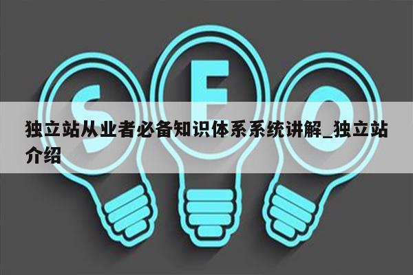 独立站从业者必备知识体系系统讲解_独立站介绍
