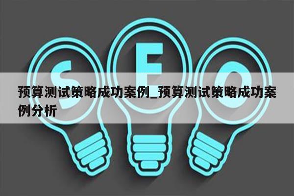 预算测试策略成功案例_预算测试策略成功案例分析