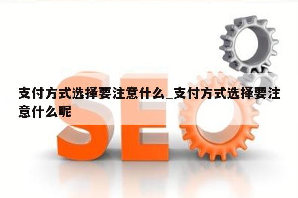 支付方式选择要注意什么_支付方式选择要注意什么呢