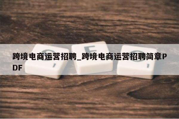 跨境电商运营招聘_跨境电商运营招聘简章PDF