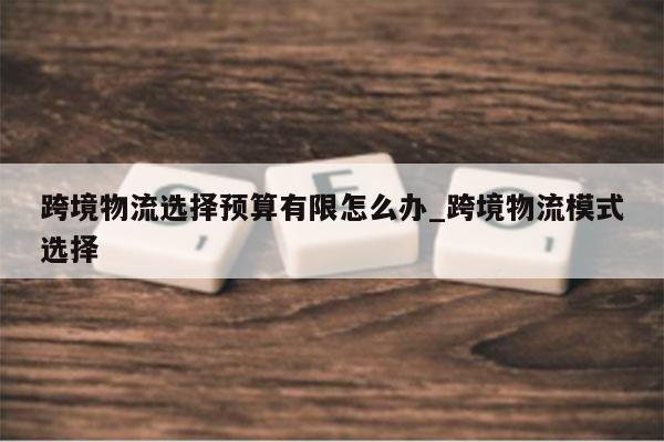 跨境物流选择预算有限怎么办_跨境物流模式选择