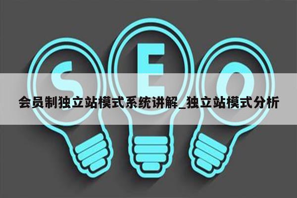 会员制独立站模式系统讲解_独立站模式分析