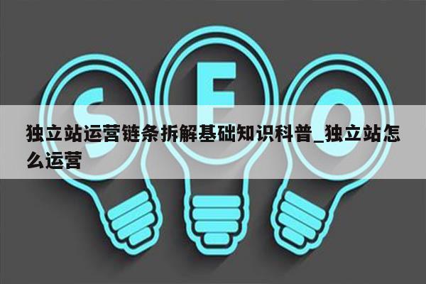 独立站运营链条拆解基础知识科普_独立站怎么运营