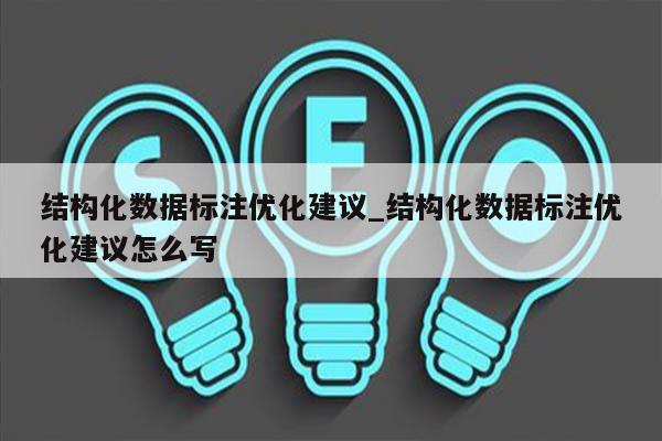结构化数据标注优化建议_结构化数据标注优化建议怎么写