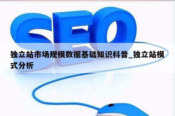独立站市场规模数据基础知识科普_独立站模式分析