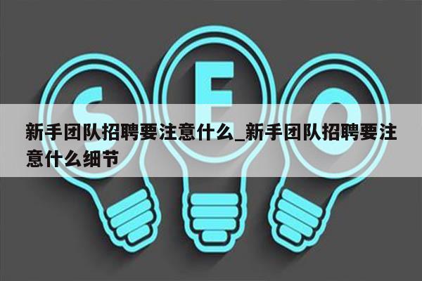 新手团队招聘要注意什么_新手团队招聘要注意什么细节