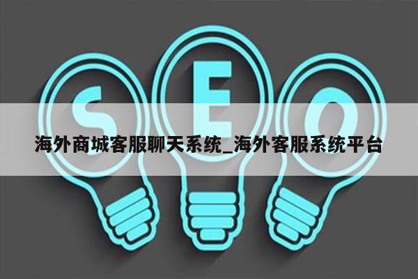 海外商城客服聊天系统_海外客服系统平台