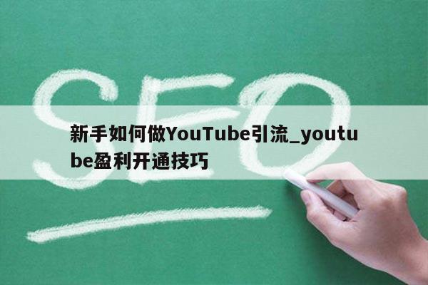 新手如何做YouTube引流_youtube盈利开通技巧
