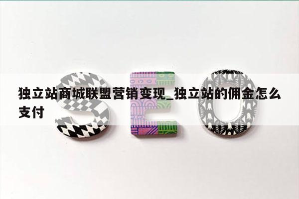独立站商城联盟营销变现_独立站的佣金怎么支付