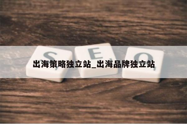 出海策略独立站_出海品牌独立站