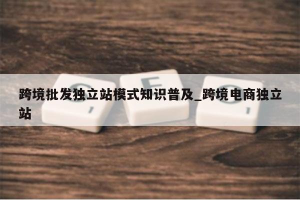 跨境批发独立站模式知识普及_跨境电商独立站