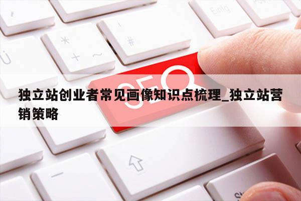 独立站创业者常见画像知识点梳理_独立站营销策略
