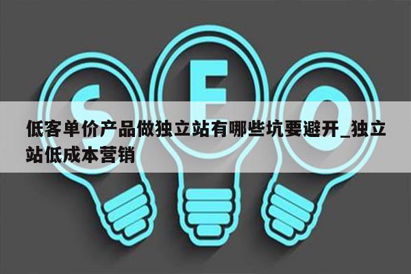 低客单价产品做独立站有哪些坑要避开_独立站低成本营销