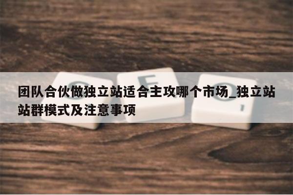团队合伙做独立站适合主攻哪个市场_独立站站群模式及注意事项