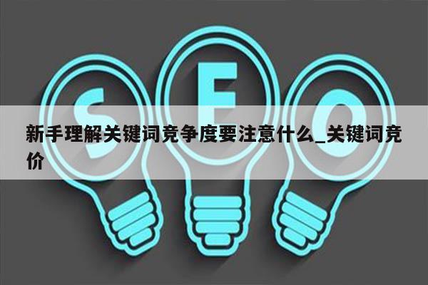 新手理解关键词竞争度要注意什么_关键词竞价