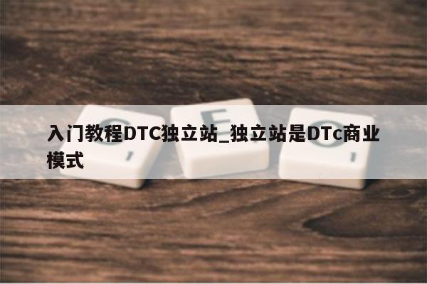 入门教程DTC独立站_独立站是DTc商业模式