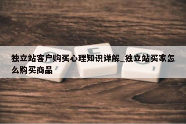 独立站客户购买心理知识详解_独立站买家怎么购买商品