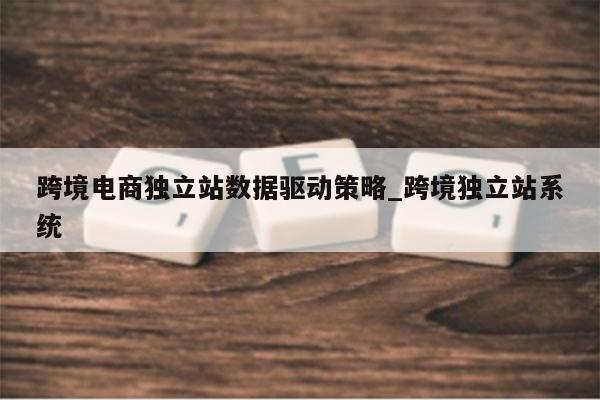 跨境电商独立站数据驱动策略_跨境独立站系统