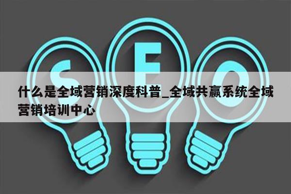 什么是全域营销深度科普_全域共赢系统全域营销培训中心