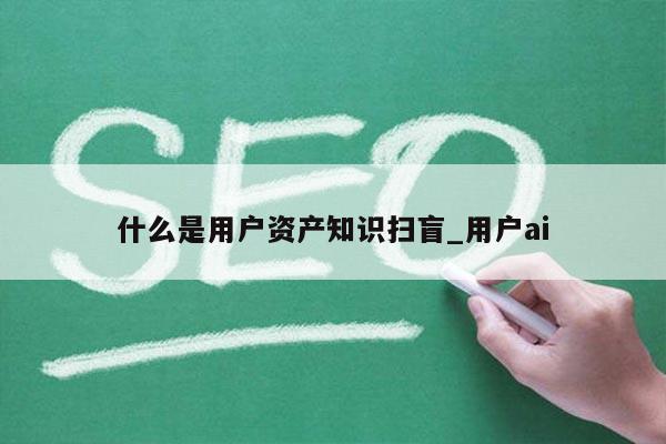 什么是用户资产知识扫盲_用户ai