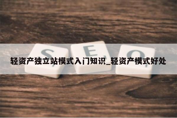 轻资产独立站模式入门知识_轻资产模式好处