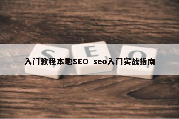 入门教程本地SEO_seo入门实战指南