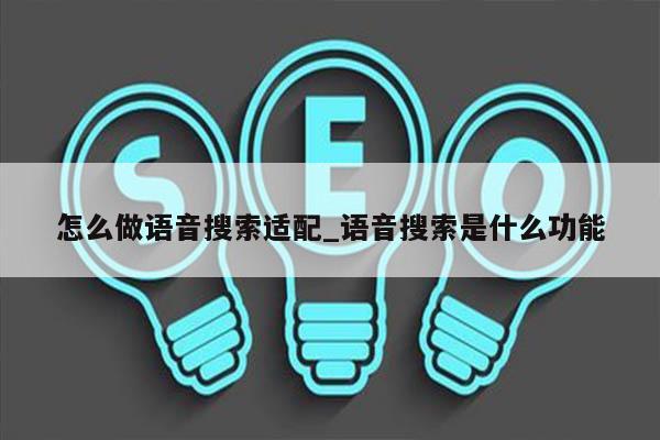 怎么做语音搜索适配_语音搜索是什么功能