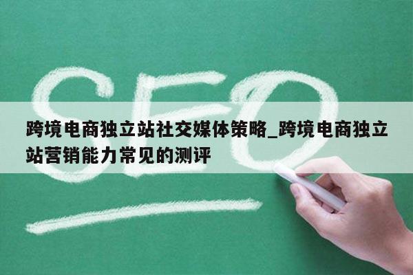 跨境电商独立站社交媒体策略_跨境电商独立站营销能力常见的测评