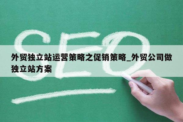 外贸独立站运营策略之促销策略_外贸公司做独立站方案