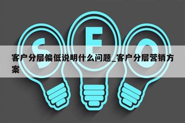 客户分层偏低说明什么问题_客户分层营销方案