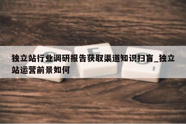 独立站行业调研报告获取渠道知识扫盲_独立站运营前景如何