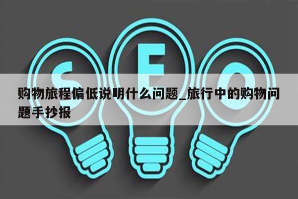 购物旅程偏低说明什么问题_旅行中的购物问题手抄报