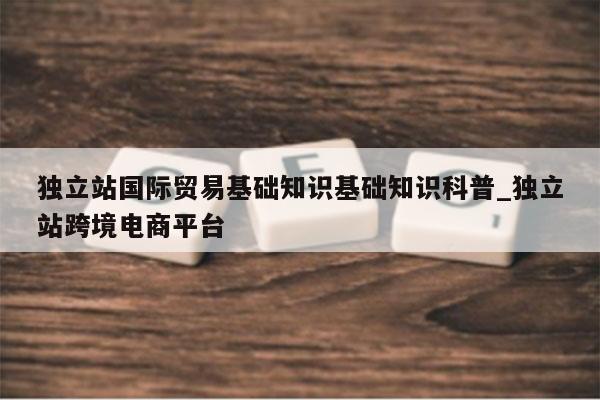 独立站国际贸易基础知识基础知识科普_独立站跨境电商平台