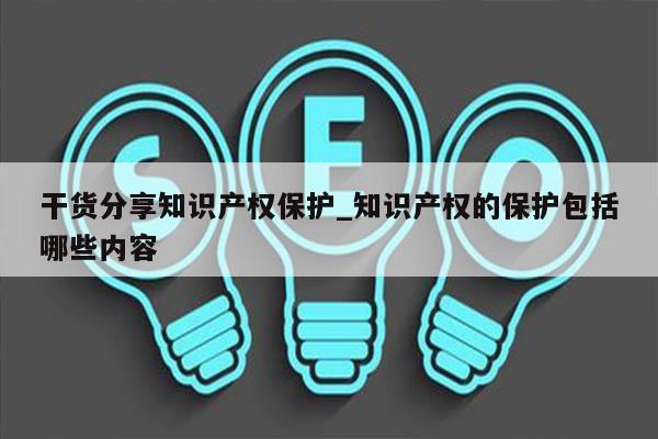 干货分享知识产权保护_知识产权的保护包括哪些内容