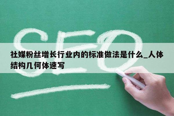 社媒粉丝增长行业内的标准做法是什么_人体结构几何体速写