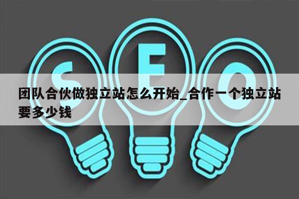 团队合伙做独立站怎么开始_合作一个独立站要多少钱