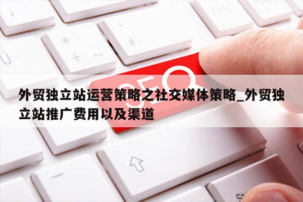 外贸独立站运营策略之社交媒体策略_外贸独立站推广费用以及渠道