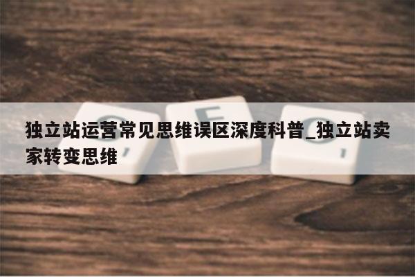 独立站运营常见思维误区深度科普_独立站卖家转变思维